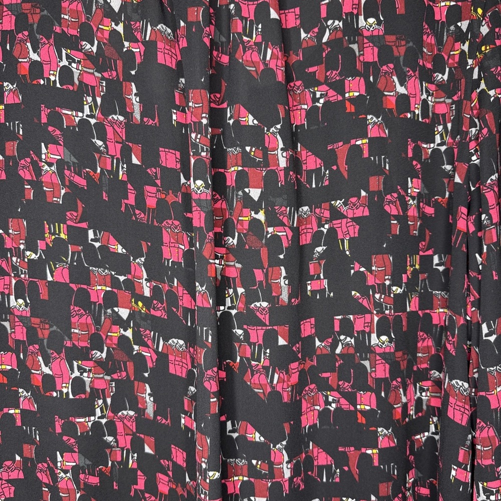 Thakoon DesigNation  XL Blouse Black Pink London Guards Print Designer - Picture 7 of 9